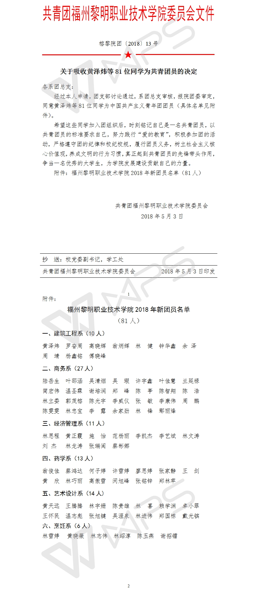 榕黎院团〔2018〕13号——关于吸收黄泽炜等81位同学为共青团员的决定.jpg