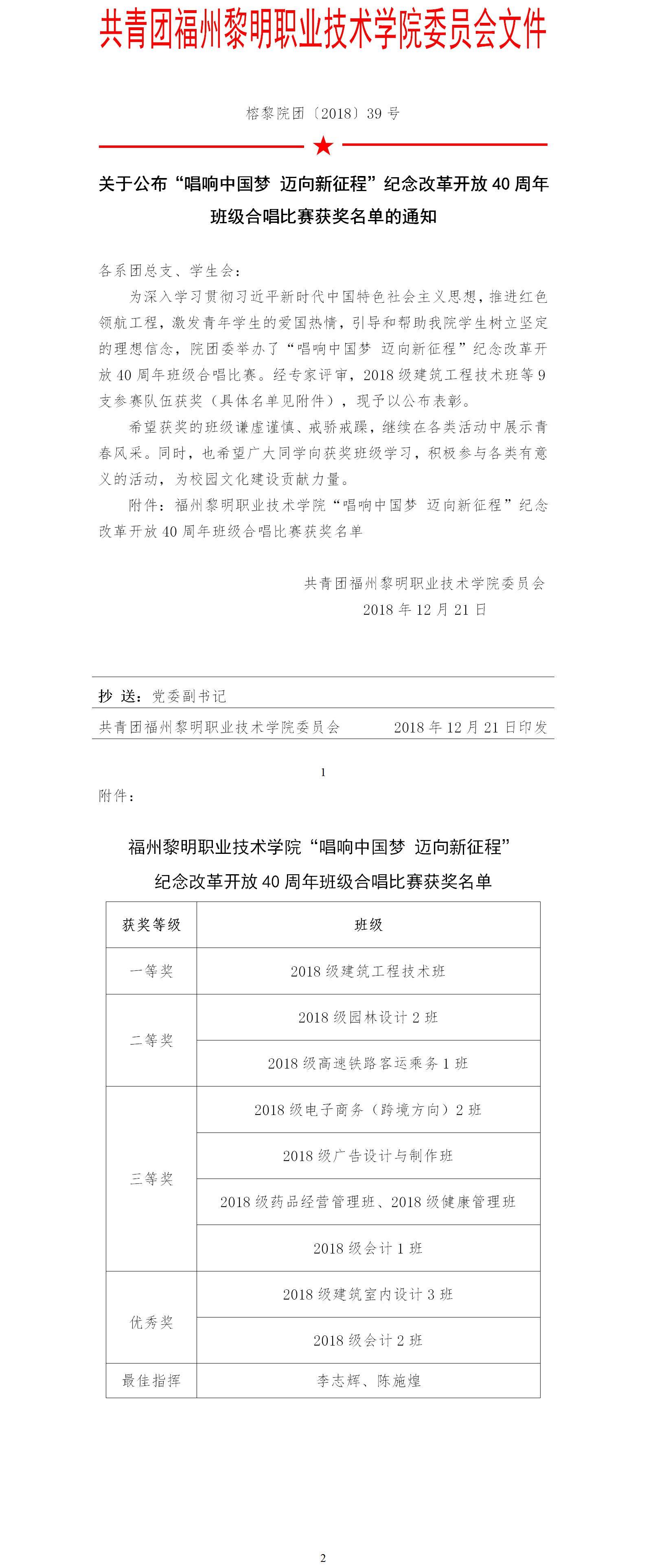 榕黎院团〔2018〕39号——关于公布“唱响中国梦 迈向新征程”纪念改革开放40周年班级合唱比赛获奖名单的通知.jpg